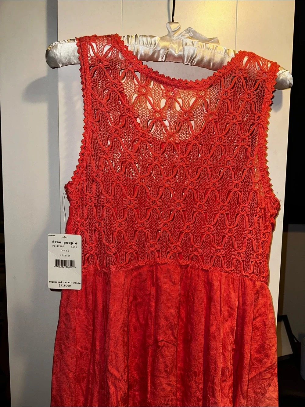 NWT Free People Fiesta Coral Lace Dress